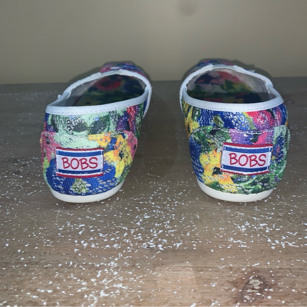 Bobs Skechers Plush Bouquet Floral Sequins Memory Foam Slip-On Shoes - Picture 6 of 12